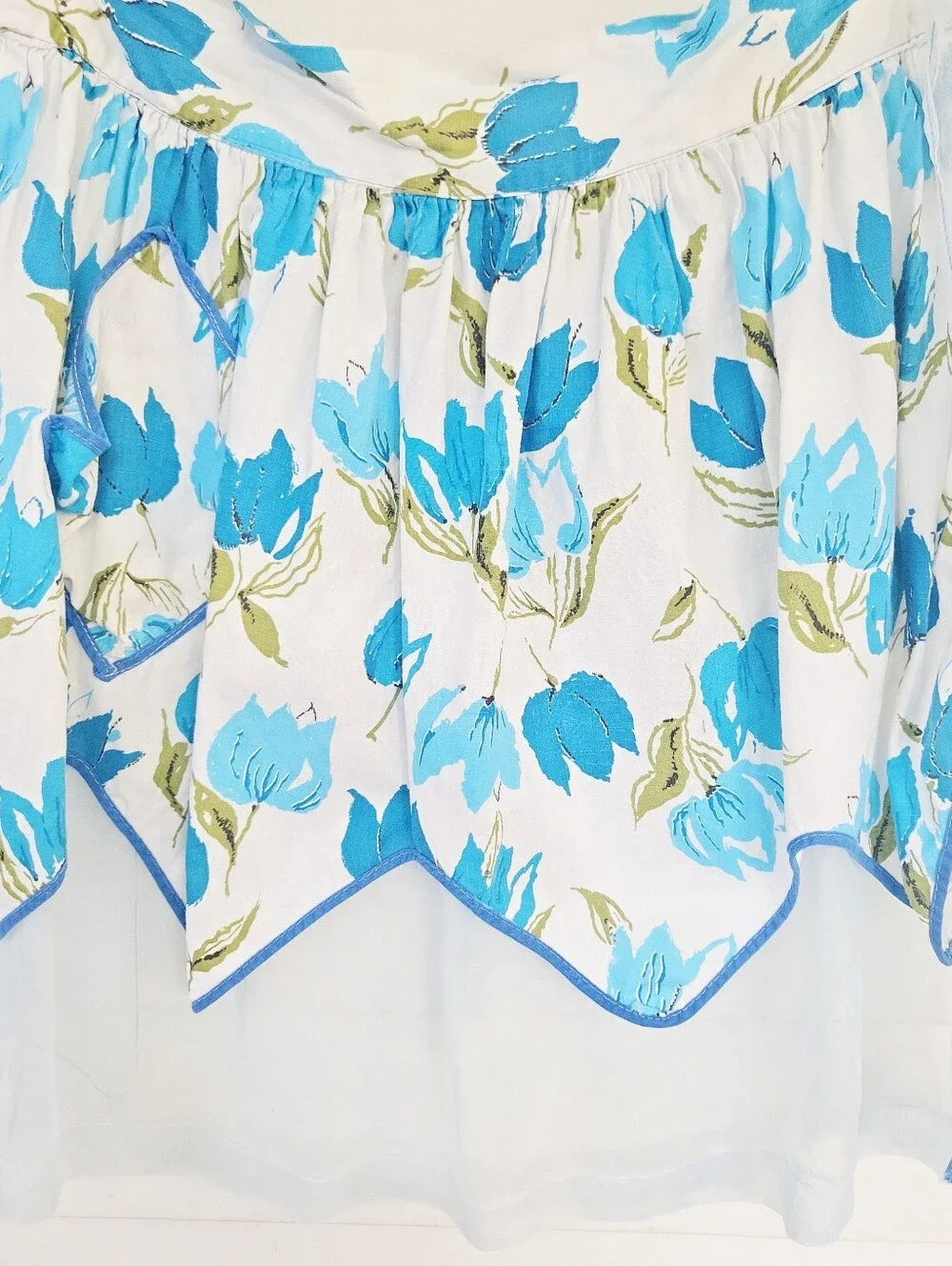 Vintage 50's Tulip Floral Kitschy Revesible Kitchen Apron
